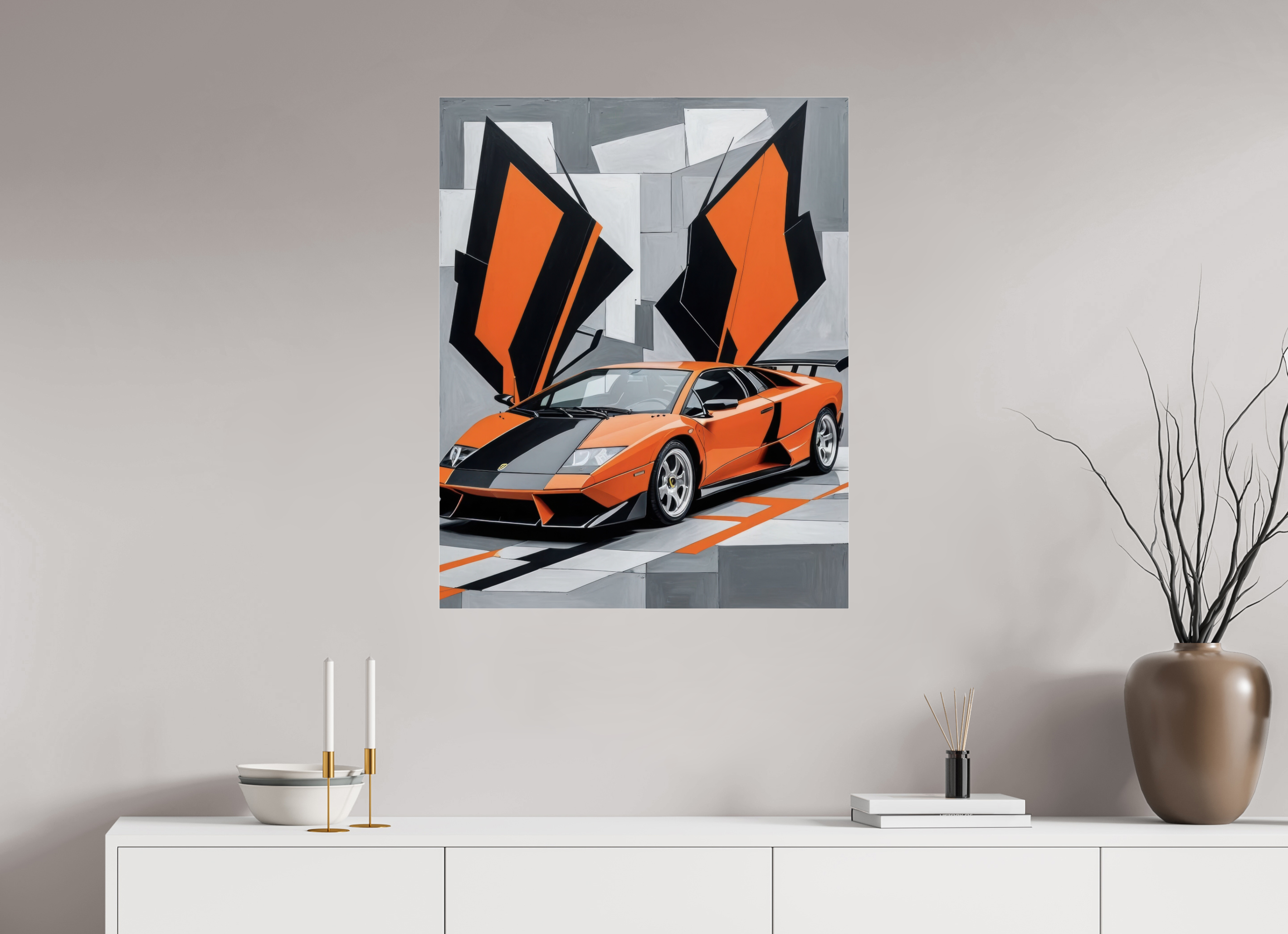 70 x 87,5 cm, Photo Print Under Acrylic Glass Orange Obsession