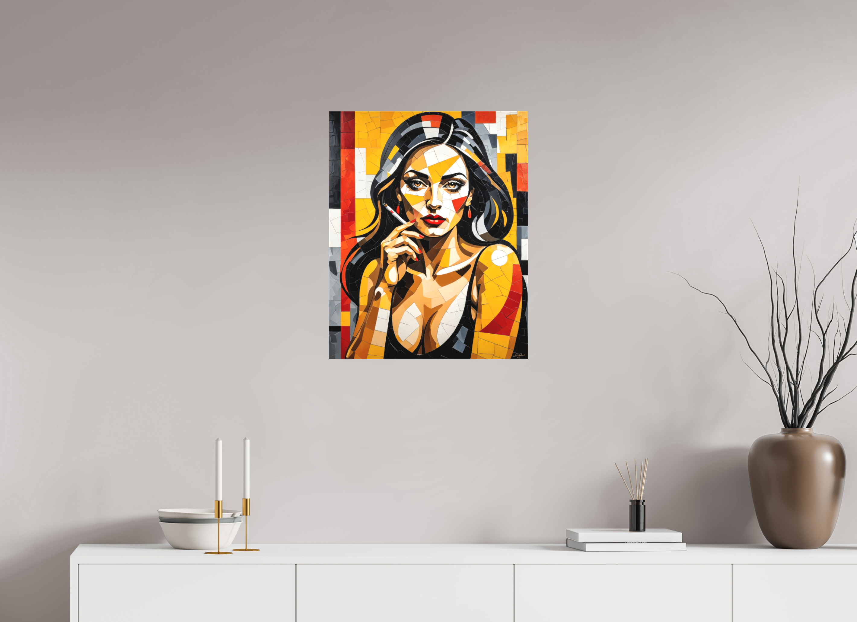 50 x 62,5 cm, Canva matt Scarlett Smoke