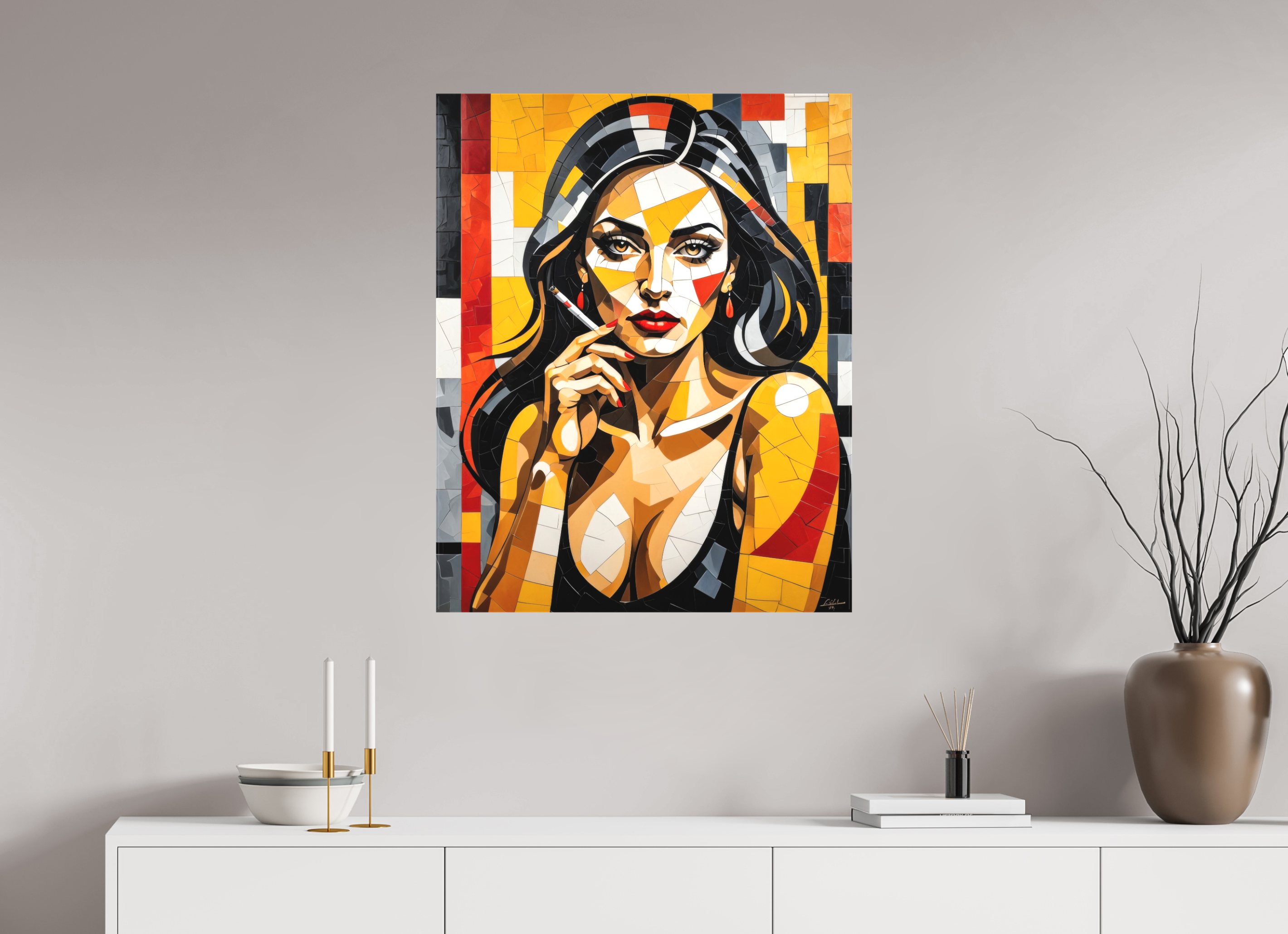 70 x 87,6 cm, Canva matt Scarlett Smoke